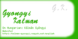 gyongyi kalman business card